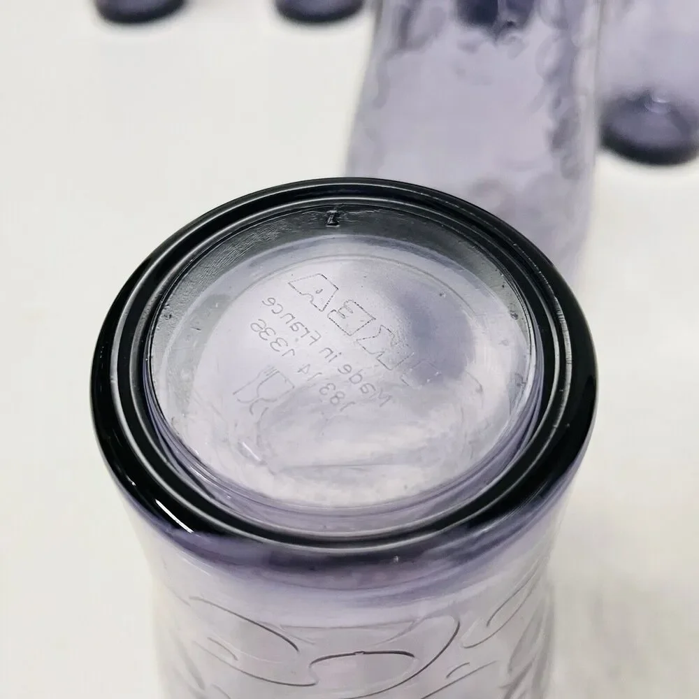 2x IKEA Purple Drinking Glasses Tumblers Texture Set Of 2 Glasses 5.6” FRANCE